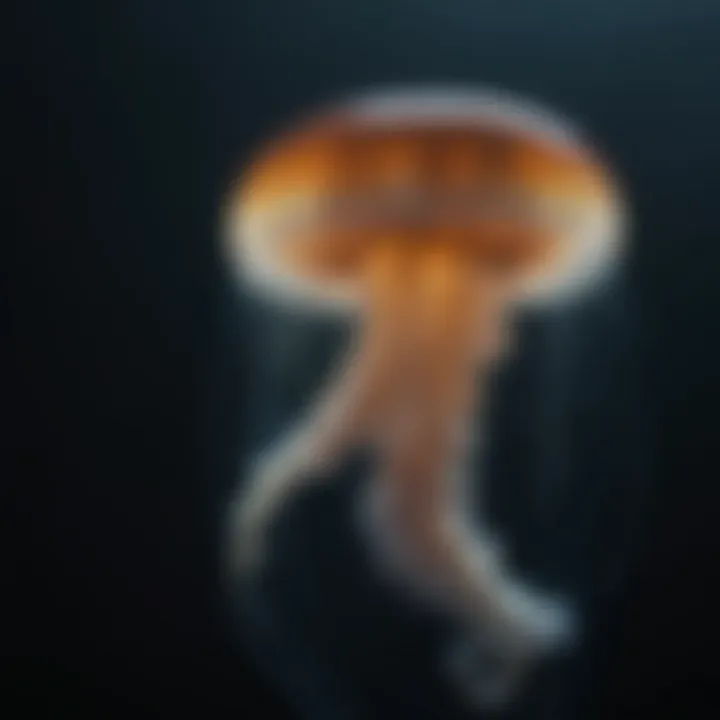 Glowing Jellyfish Drifting in Dark Abyss