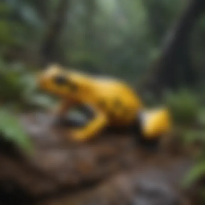 Golden Poison Dart Frog in its natural habitat
