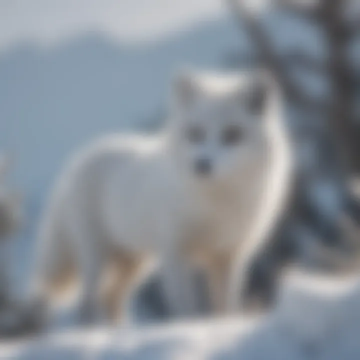 Graceful Arctic Fox in Snowy Landscape