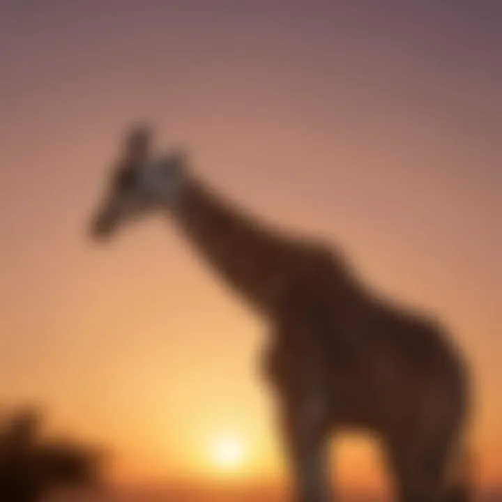 Graceful Giraffe Silhouetted Against the Sunset