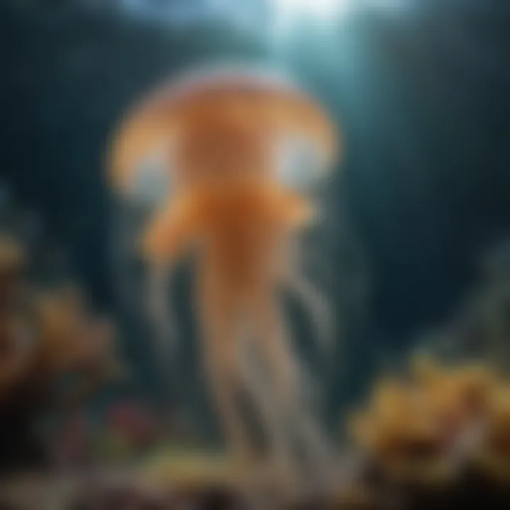 Graceful Jellyfish Gliding Through Coral Gardens