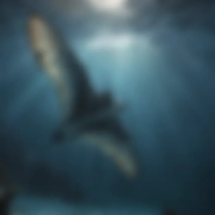 Gentle giant manta ray gracefully gliding through crystal-clear waters