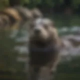 A serene freshwater otter gliding through crystal-clear waters