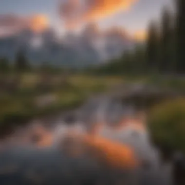 Sunset over the iconic Grand Teton peaks