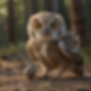 Hunter's Triumph Great Horned Owlet capturing prey with precision