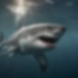 Majestic predator swimming in the ocean