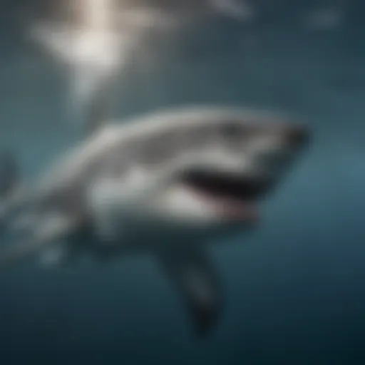 Majestic predator swimming in the ocean