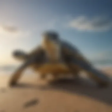 Green Sea Turtle Hatchlings Making Their Way to the Ocean