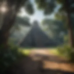 A stunning view of the ancient Mayan ruins surrounded by lush greenery
