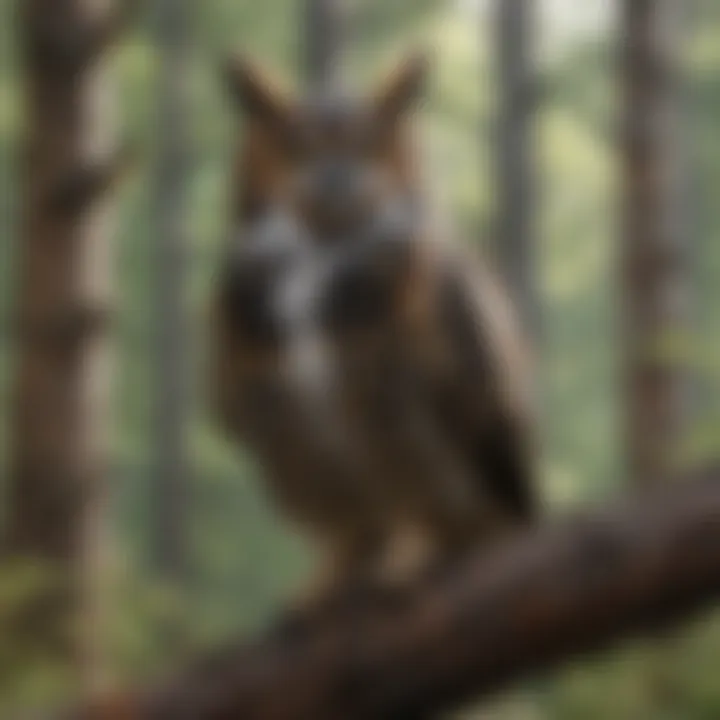 Forest landscape showcasing the Great Horned Owl habitat