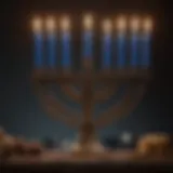 Hanukkah Menorah with Lit Candles