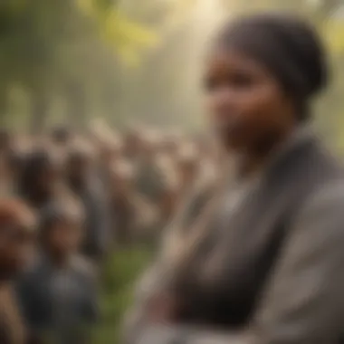 Harriet Tubman addressing a gathering for civil rights