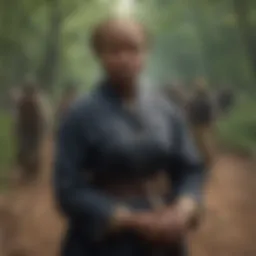 Harriet Tubman leading a group to freedom