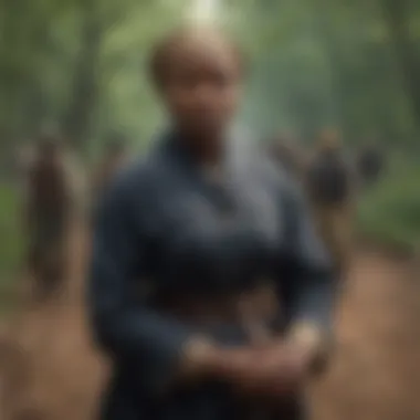 Harriet Tubman leading a group to freedom