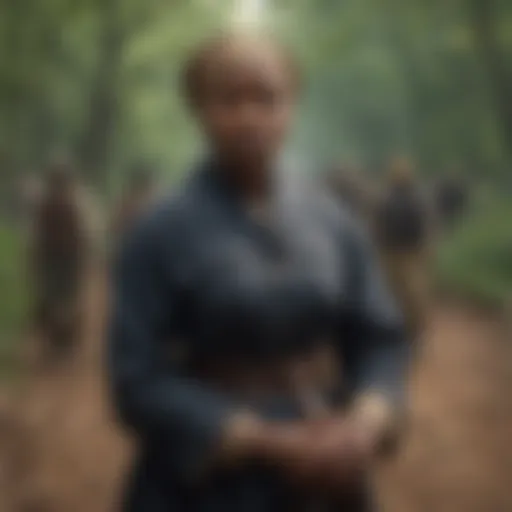 Harriet Tubman leading a group to freedom