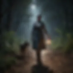 Harriet Tubman on a moonlit path