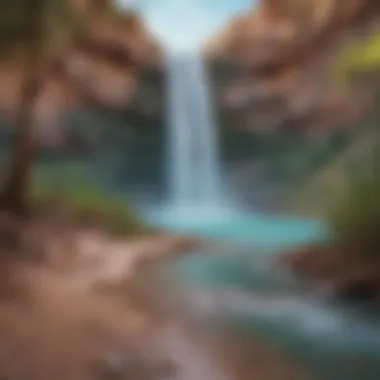 Havasu Falls Turquoise Waterfall in Lush Canyon Oasis