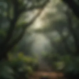 Lush tropical rainforest canopy on the Big Island