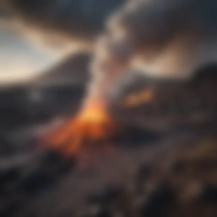 Unique volcanic landscape with steam vents