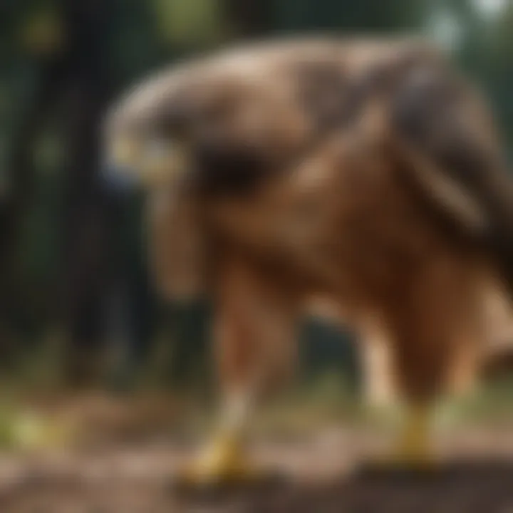Close-up of a hawk's sharp and powerful talons