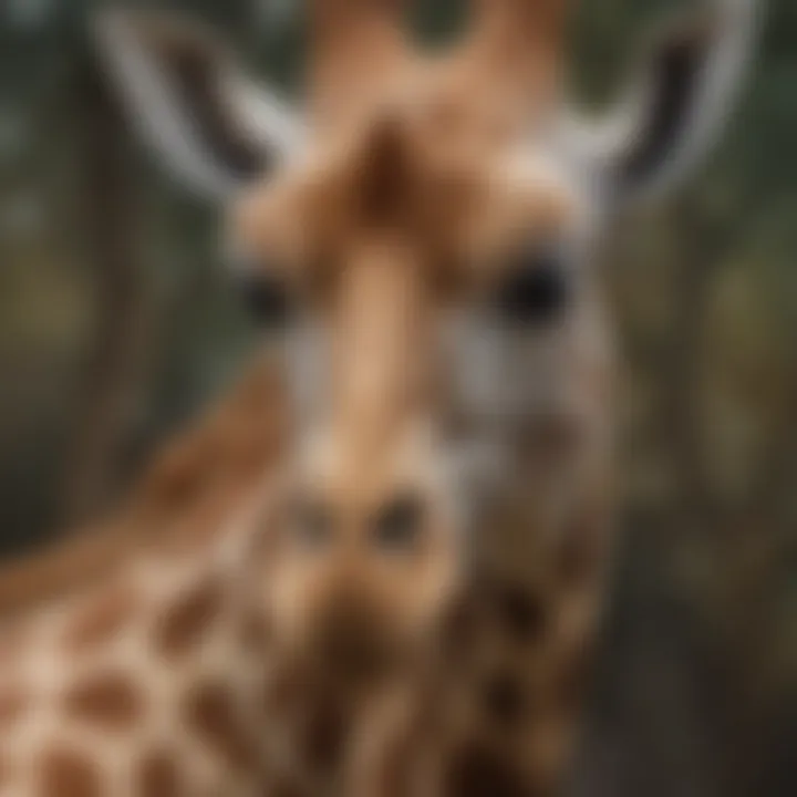 Close-up of Giraffe's Unique Spotted Coat Pattern