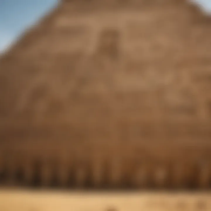 Hieroglyphic Carvings on Ancient Egyptian Pyramid