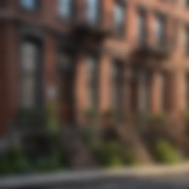 Historic brownstone buildings in a quaint neighborhood of New York City