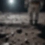 Astronaut gazing at Earth from the moon's surface