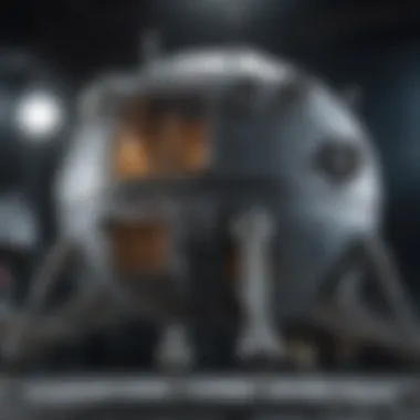 Detailed blueprint of the lunar module used in the moon landing