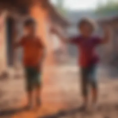 Children joyfully celebrating Holi by throwing colors in the air.