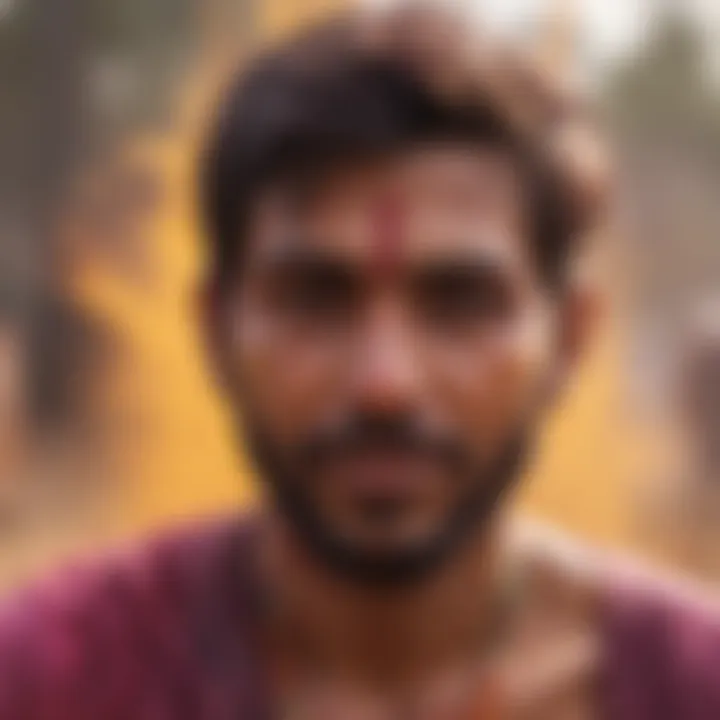 An eco-friendly Holi celebration showcasing natural colors.