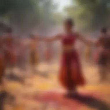 Festive Music and Dance of Holi Traditional Holi festivities with music and dance.