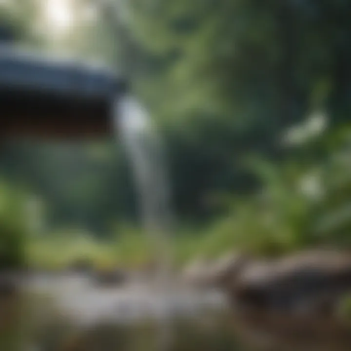 Illustration of clean water flowing from a homemade filter