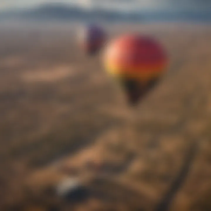 Colorful Hot Air Balloons Floating Over Arizona Desert