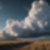 A serene landscape depicting various cloud types in the sky