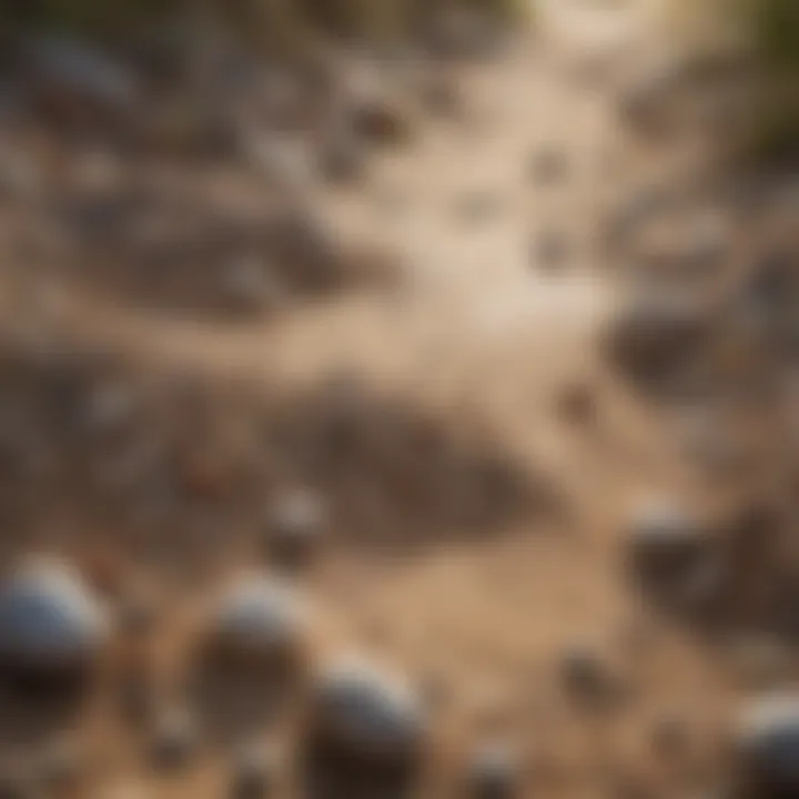 A close-up view of a biological filtration method using sand and gravel