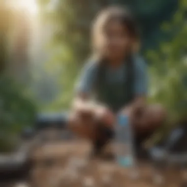 Kids recycling plastic bottles and paper