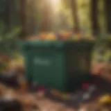 Colorful compost bin filled with organic waste