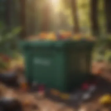 Colorful compost bin filled with organic waste