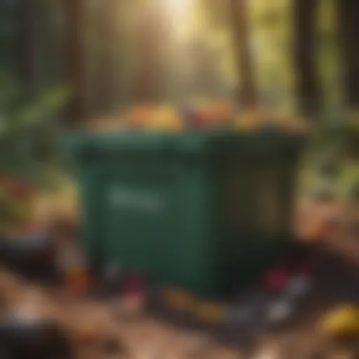 Colorful compost bin filled with organic waste