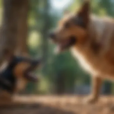 Engaging with Your Dog in Play Dog responding to owner in a playful setting