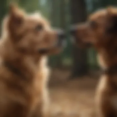Owner communicating with dog using tone of voice