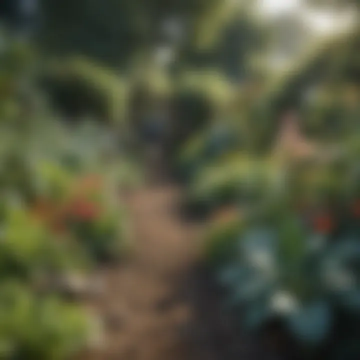 A vibrant community garden flourishing with vegetables