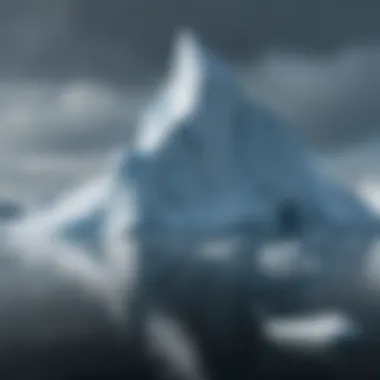 Iceberg towering in the Arctic waters