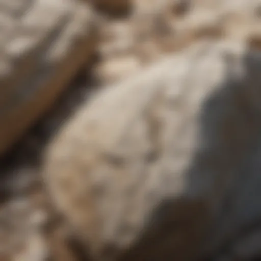 Close-up view of limestone rock texture