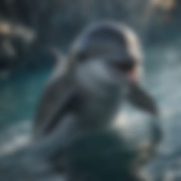 Playful dolphin demonstrating intelligence and social behavior