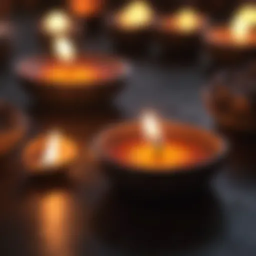 Illuminated Diyas during Diwali