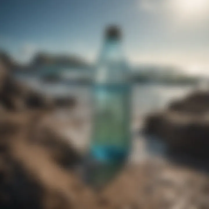 Plastic bottle debris in ocean