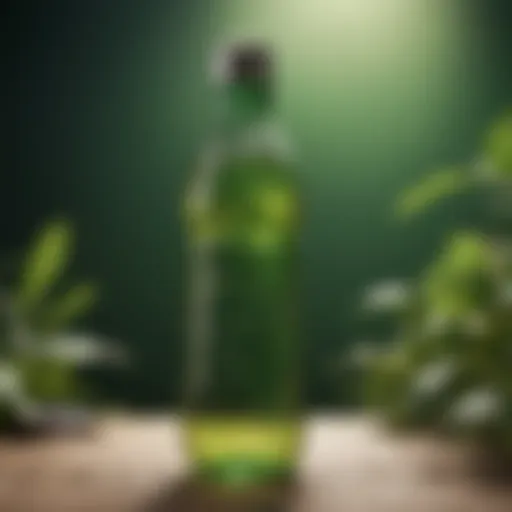 Eco-friendly water bottle on green background