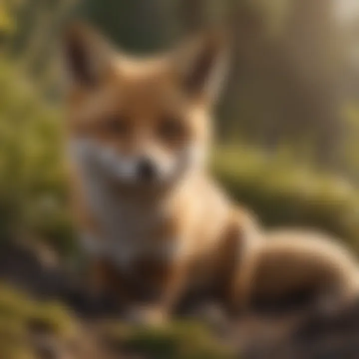 A playful kit fox discovering its surroundings